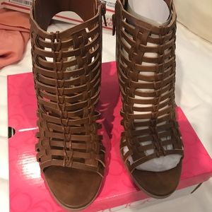 Peep Toe Caged Cut Out Sandal Booties